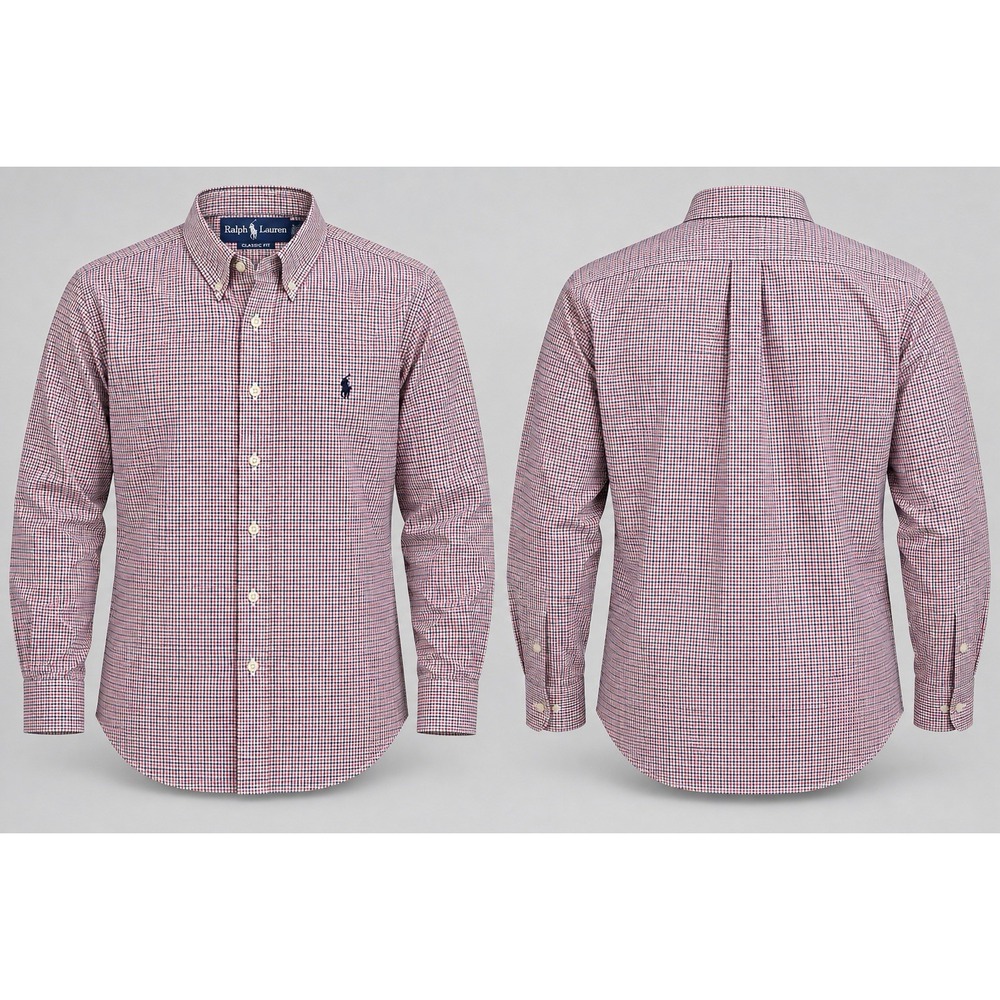Ralph Lauren Classic Fit Cotton Checked Button-Down Shirt Men 17.5 32/33